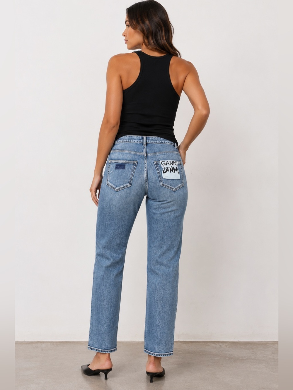 GANNI Cutye Cropped Slim Fit Super High Rise Jeans Size 31 NEW $255